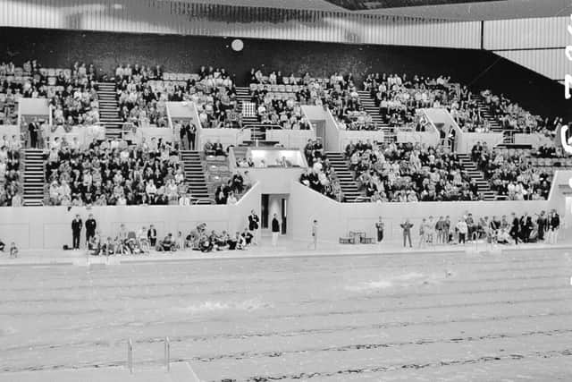 The inside of the now demolished Leeds International Pool.