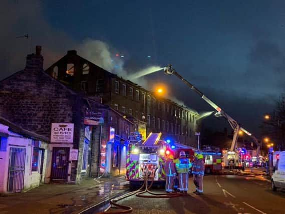 The fire at a mill in Great Horton Road, Bradford.