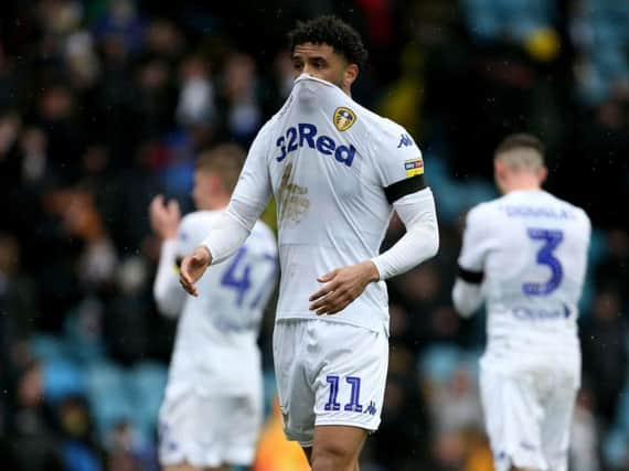 Leeds United's Tyler Roberts at the full-time whistle following Sheffield United defeat.