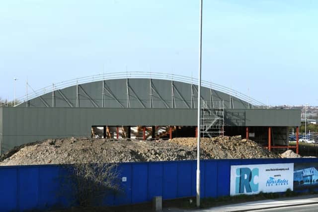 The new ice rink under construction at Elland Road, Leeds. Picture: Jonathan Gawthorpe
