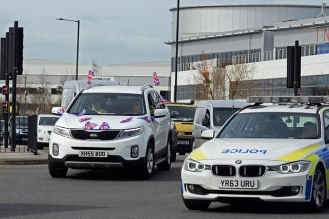 Protesters were stopped by police in Doncaster