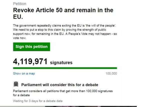 The Revoke Article 50 petition has now hit more than 4 million signatures