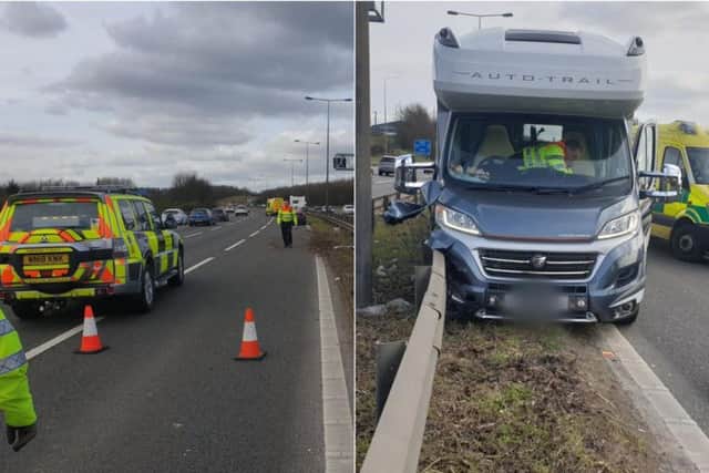 The crash on the M62. Photo: WYP_Trafficdave/Twitter
