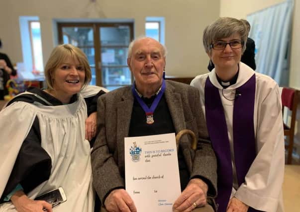 Peter, pictured with the Revd Jane Brown, vicar of St Marys in Garforth, and Gillian Hainsworth, director of music at St Marys