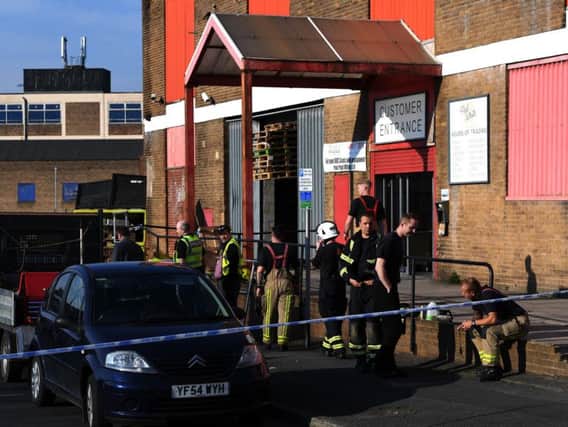 The scene  where the incident happened at Paul White greetings card factory