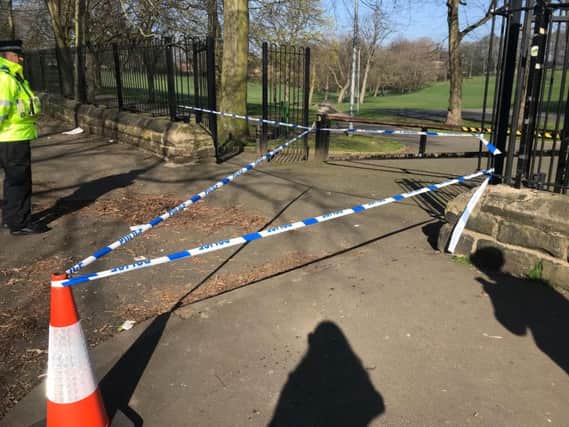 Police have cordoned off Potternewton Park.