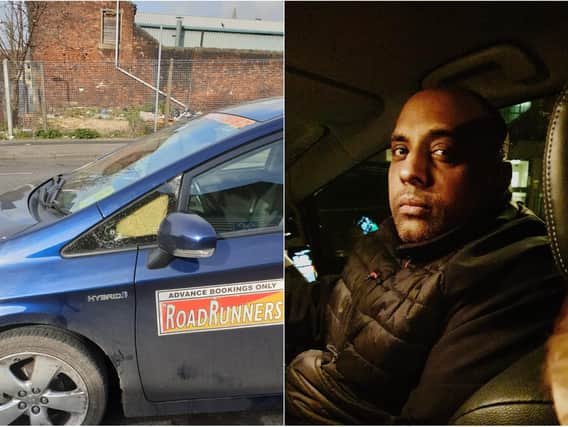Mr Zulfakar Hussain, who's taxi was smashed by a group of teenagers throwing rocks, says taxi drivers are scared to go to some areas of Leeds. Photo credit: Mr Hussain