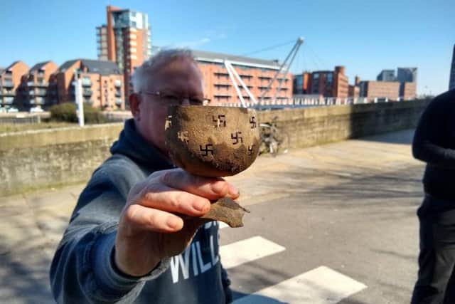 The goblet covered in Swastikas also found in the river