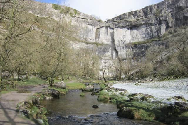 MALHAM COVE: One of the spectacular sights of Britain.