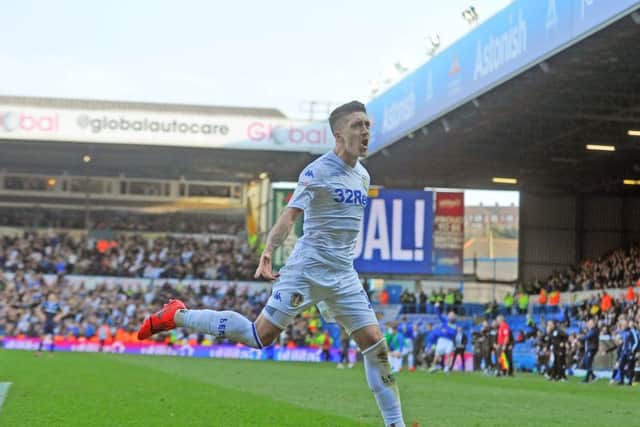 MAGIC MAN: Leeds United's Pablo Hernandez celebrates his winning goal, set up by Tyler Roberts. Picture by Tony Johnson.