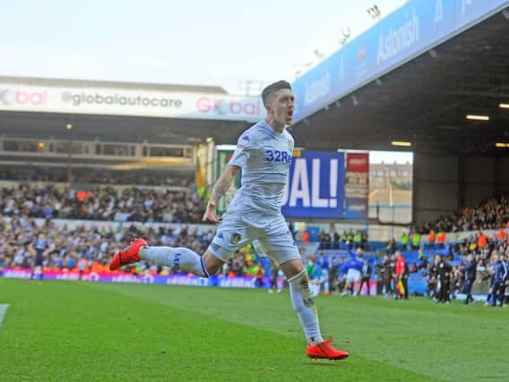 MAGIC MAN: Leeds United's Pablo Hernandez celebrates his winning goal, set up by Tyler Roberts. Picture by Tony Johnson.