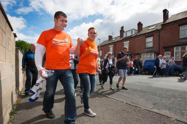 Martin Hywood steps out on one of his fundraising walks.