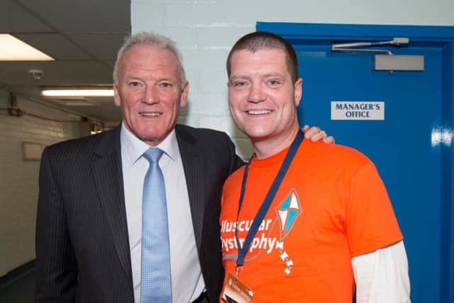 Martin Hywood with Leeds United legend Eddie Gray.