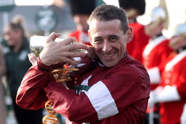 The 2018 Grand National-winning jockey Davy Russell is reunited with Tiger Roll for this year's race on Saturday. PIC: David Davies/PA Wire