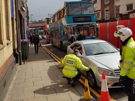 The Mercedes was illegally parked on Kirkgate