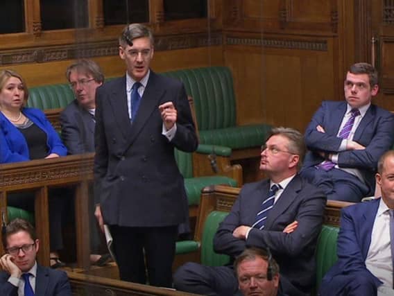 Jacob Rees-Mogg speaks in the Commons during last night's debate