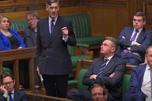 Jacob Rees-Mogg speaks in the Commons during last night's debate