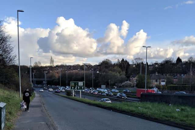 Stanningley bypass closed both ways after crash causing major queues in Bramley, Leeds.