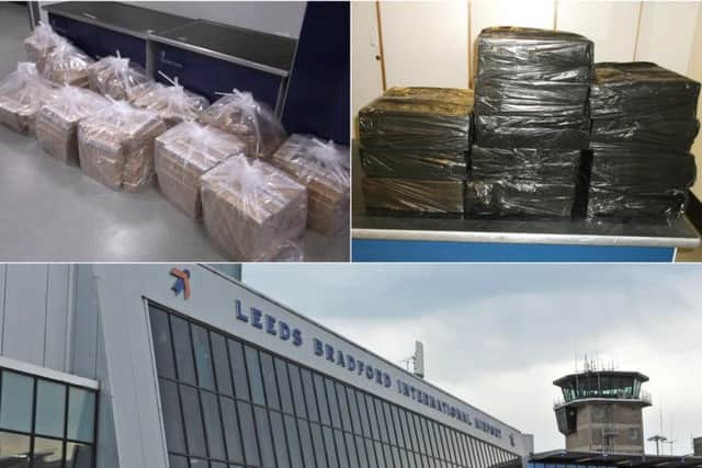 A man who was caught smuggling four suitcases of cigarettes at Leeds Bradford Airport has been jailed. Photo credit: HMRC.