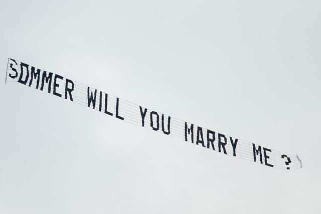 Plane proposal to mystery woman named 'Summer' seen flying over Leeds. Picture by Bob Peters.