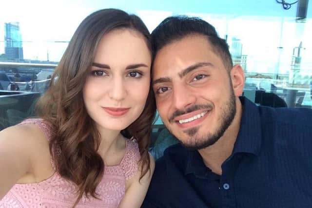 Sommer Sheridan and fianc Ali Ayman, who got engaged after Ali proposed with a plane flying a banner in Leeds city centre. Picture: Sommer Sheridan (Facebook)