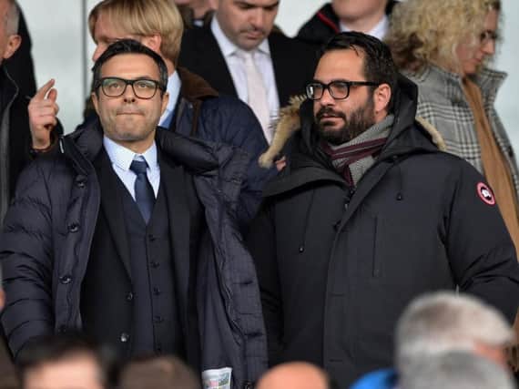Leeds United owner Andrea Radrizzani (left) and director Victory Orta (right) at Elland Road.