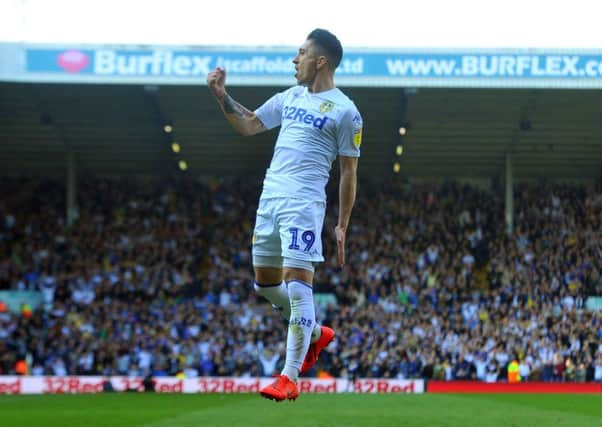 Pablo Hernandez celebrates his first goal against Millwall.