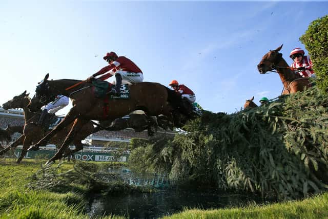 Tiger Roll ridden by jockey Davy Russell on the way to winning the Randox Health Grand National (Mike Egerton / PA Wire)