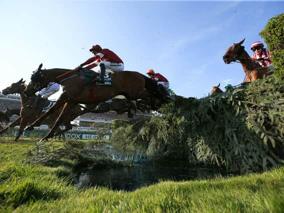 Tiger Roll ridden by jockey Davy Russell on the way to winning the Randox Health Grand National (Mike Egerton / PA Wire)