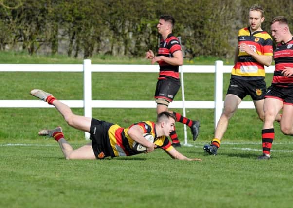 Winger Andrew Lawson scored a hat-trick of tries for Harrogate against visiting Ilkley. PIC: Gerard Binks