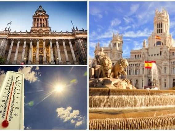 The weather in Leeds today is set to be brighter and warmer than of late, reaching temperatures as hot as those in Madrid.