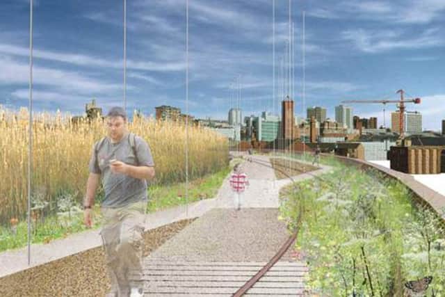 An artist's vision of how the Holbeck Viaduct 'skyline' route would look