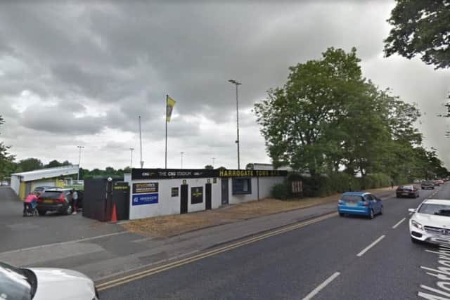 Home sweet home: Harrogate Town AFC will be eligible for promotion following the approval and near completion of three new terrace stands. Picture: Google
