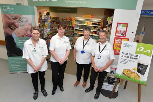 Royal Voluntary Service volunteers at Seacroft Hospital cafe. Pictured are Brenda Newton, Pamela Hardaker, Kathryn Mooney and Sandra Asquith.
Picture: Bruce Rollinson