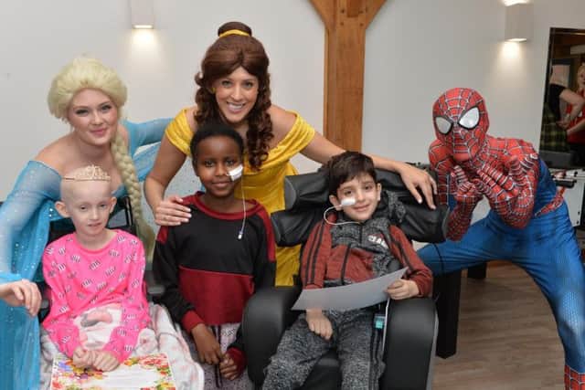 Parties for My Princess : Belle, Elsa and Spiderman with Lacey , Tume and Arish at Leeds Children's Hospital
