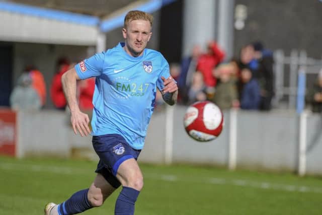 Ossett United goalscorer, Aidan Chippendale. PIC: Scott Merrylees/JPIMedia