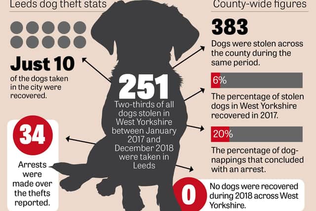 How many dogs have been stolen in Leeds