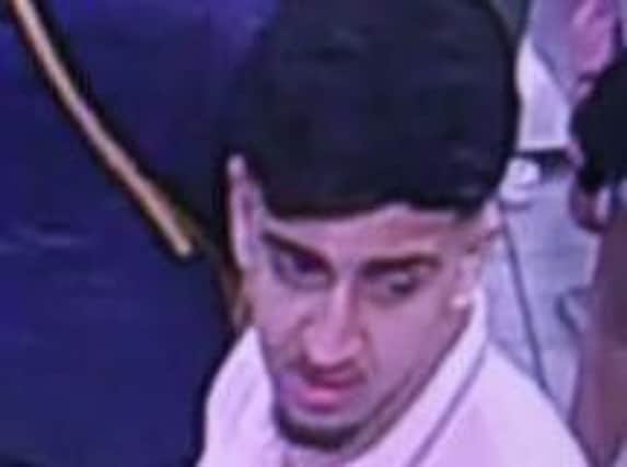 West Yorkshire Police have released this image of a man they want to identify in connection with a serious assault outside the Briggate McDonald's.