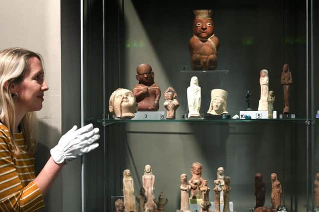 A new display of faces and figures gone in the Ancient Worlds Gallery at Leeds City Museum, with figures which are more than 2,500 years old and they all depict people or faces from different cultures around the world.