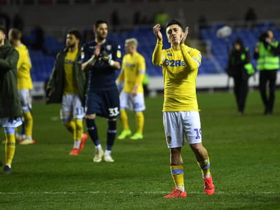 Pablo Hernandez applauds Leeds United's away following at the end of a 3-0 rout of Reading. The midfielder scored two goals in that win.