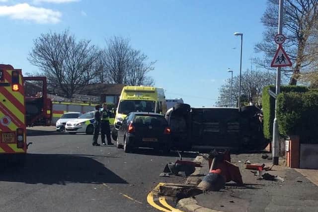 The crash scene in Chapeltown. Photo: Mike Newton