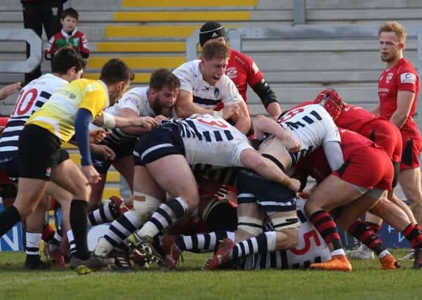 Yorkshire Carnegie in action against Jersey Reds in February (Picture: Varleys)