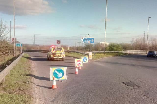 A diversion is in place leading traffic away from the M62.