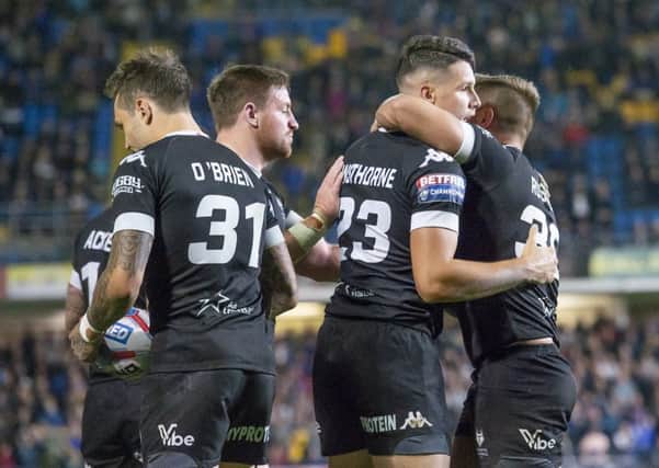 Toronto Wolfpack, seen in action against Leeds Rhinos last year, could be followed on the path towards Super League by teams from New York and Ottawa next year. Picture by Allan McKenzie/SWpix.com