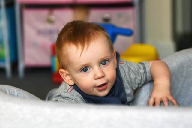18 month old Jack Humphreys from Morley, who has a rare genetic condition called Nephrogenic Syndrome of Inappropriate Antidiuresis (NSIAD). 
Picture Jonathan Gawthorpe