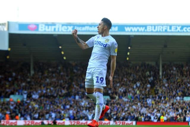 Pablo Hernandez celebrates a goal in Leeds United's 3-2 win over Millwall.