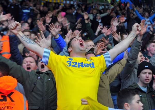 Leeds United fans get behind their team on Saturday.