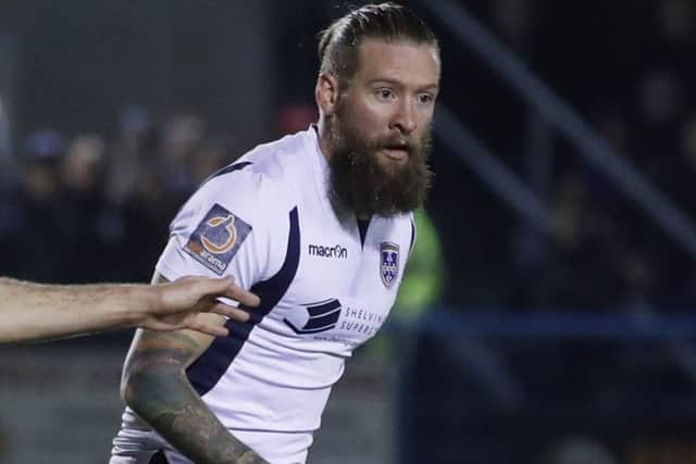 Guiseley goalscorer Kingsley James.