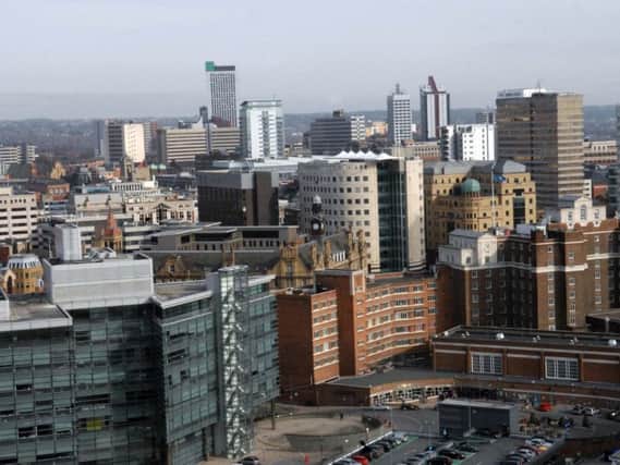An aerial view of Leeds city centre