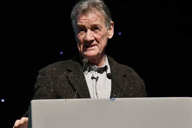 Sir Michael Palin on stage at Scarborough Spa